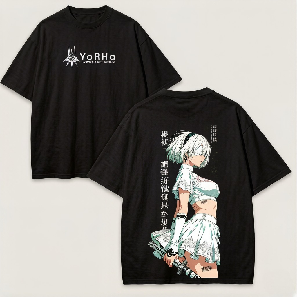 Street Fashion Logo - Летняя аниме-футболка NieR Automata 2B 2026