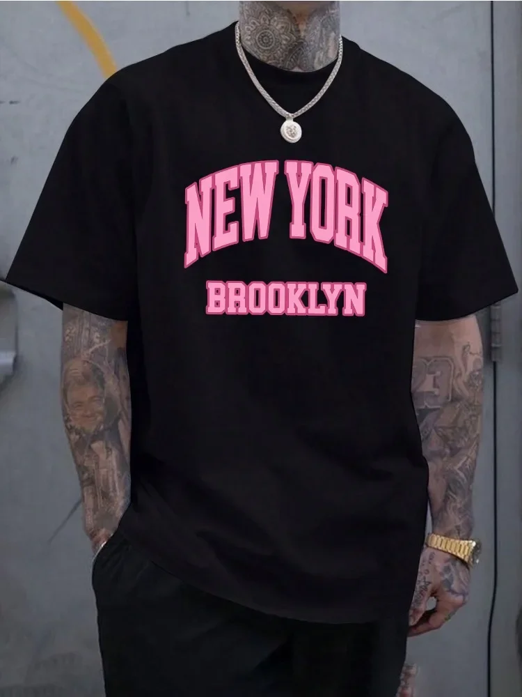 Street Fashion In New York - Мужская летняя хлопковая футболка с коротким