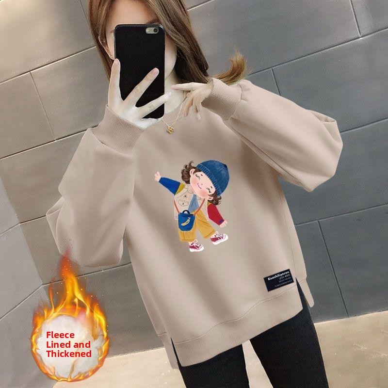 Oversized Crewneck Fleece - Утепленная флисовая толстовка оверсайз свободного кроя