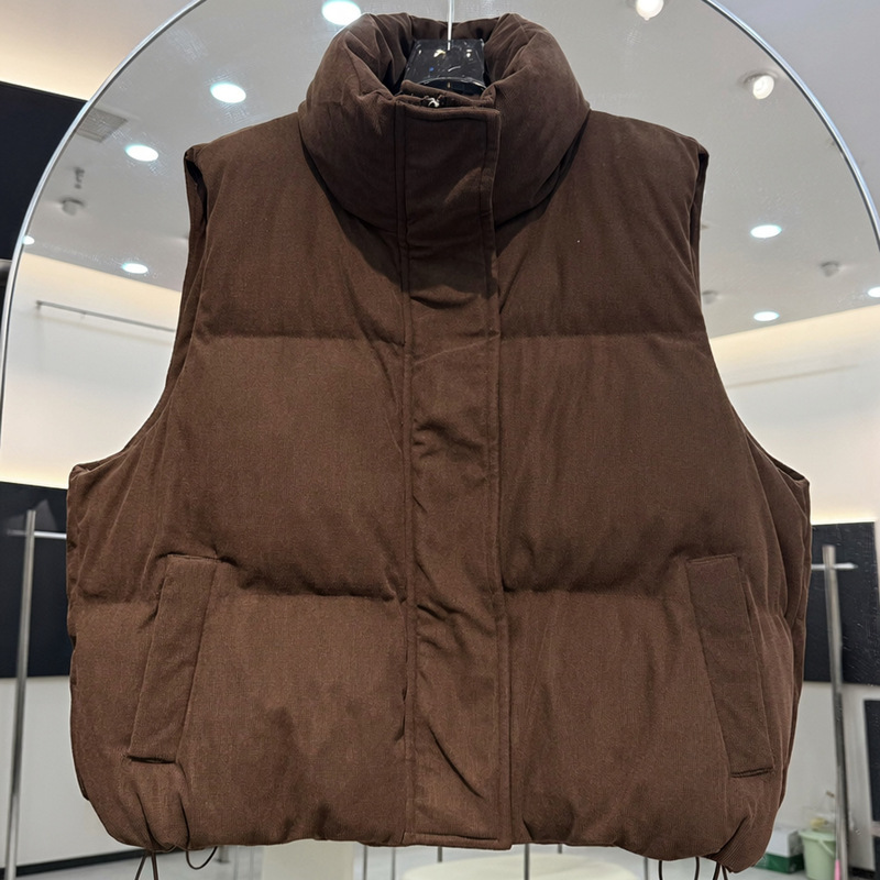 Puffer Vest Padded - Женский пуховик-жилет с высоким воротником, короткий,