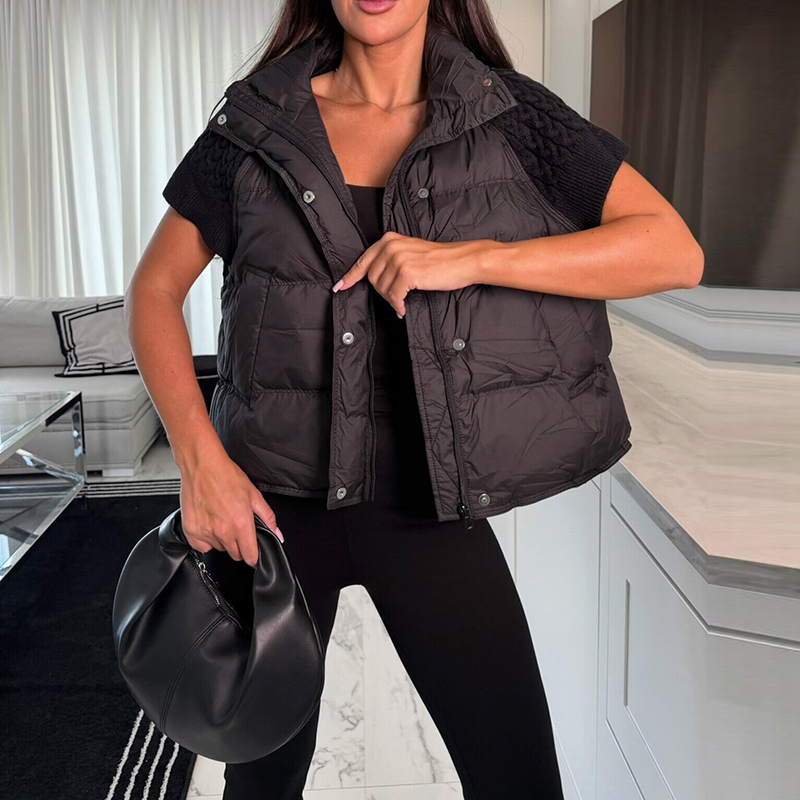 Женский стильный укороченный п – обзор и цена Puffer Vest Padded