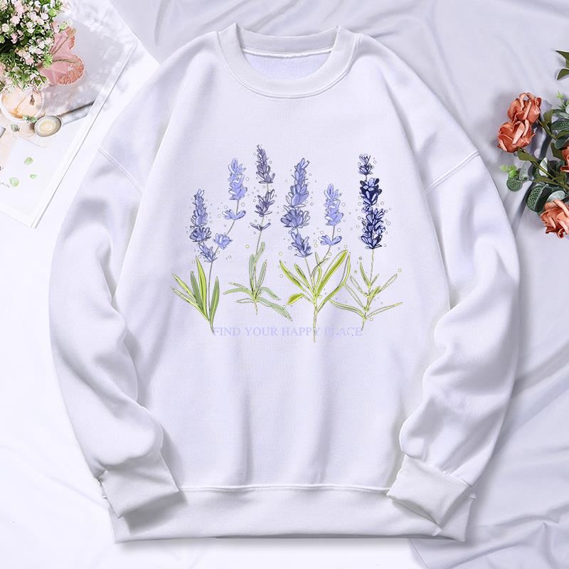 Худи женское с принтом лаванды – обзор и цена Oversized Crewneck Fleece