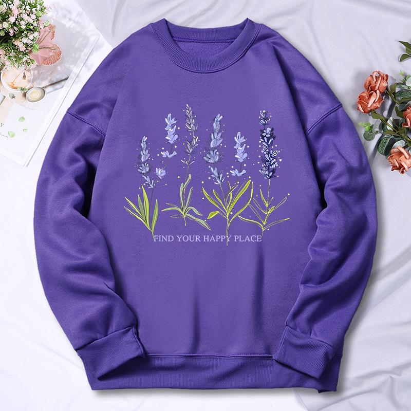 Худи женское с принтом лаванды – обзор и цена Oversized Crewneck Fleece